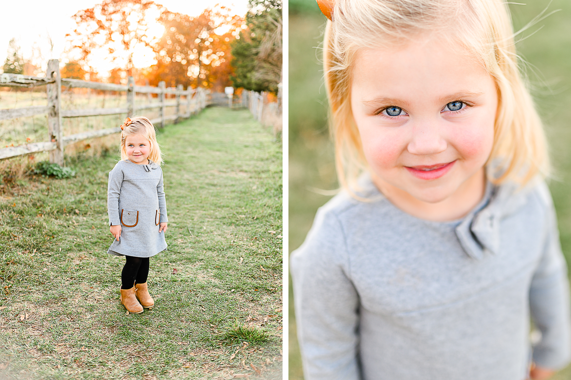 Photos by Norwell Photographer Christina Runnals | Little girl with blue eyes and an orange bow