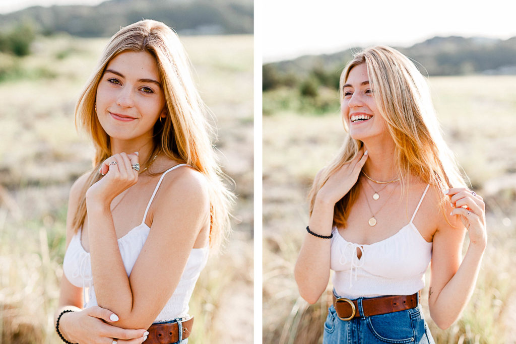 Photo by Cohasset senior portrait photographer Christina Runnals | High school senior girl standing on beach laughing
