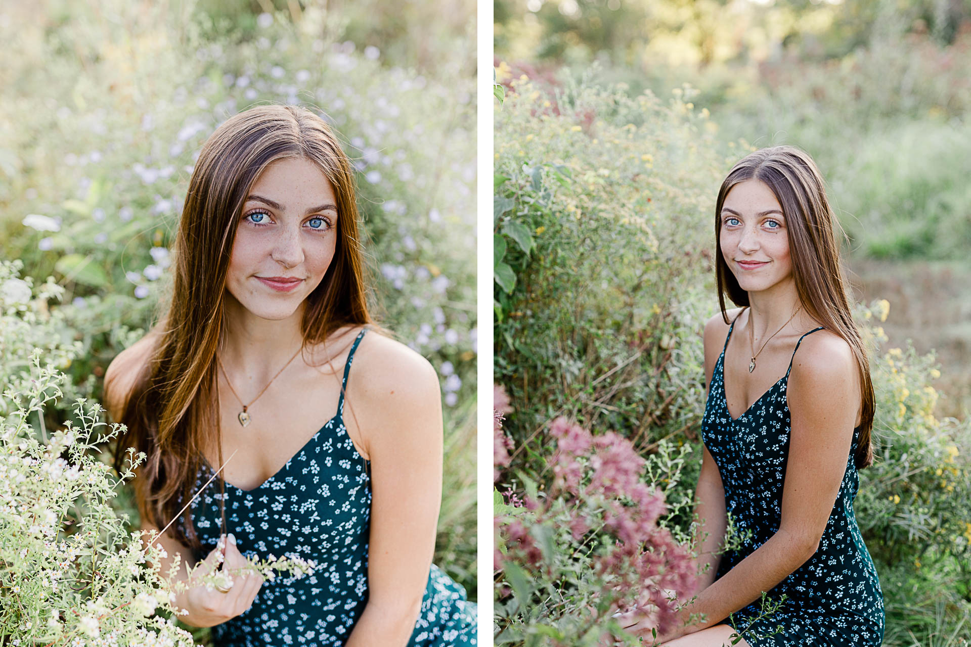 Photos by Boston Senior Photographer Christina Runnals | High school senior girl sitting in a wildflower field