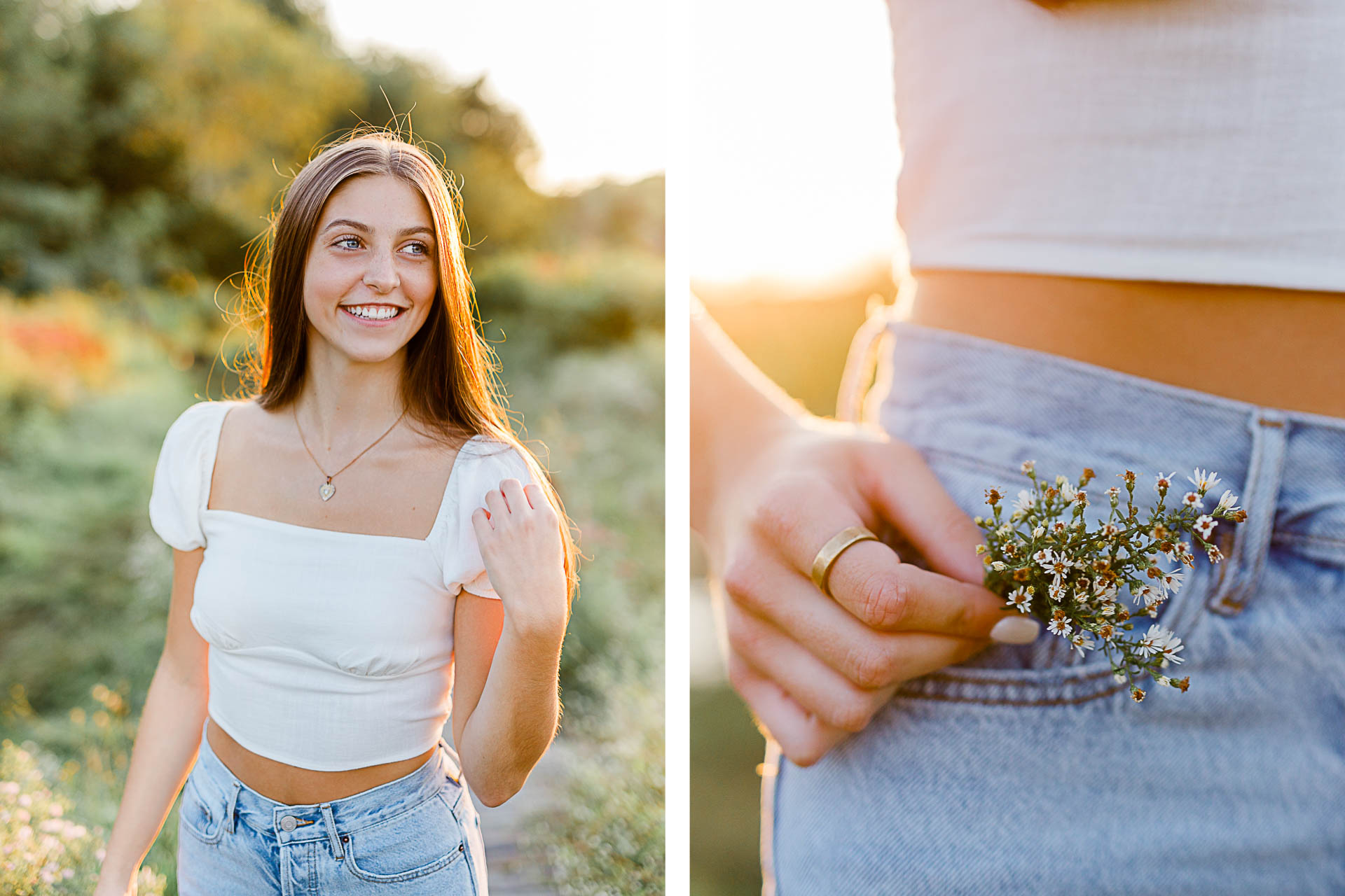Photo by Boston Senior Photographer Christina Runnals | High school senior girl sitting in a wildflower field 