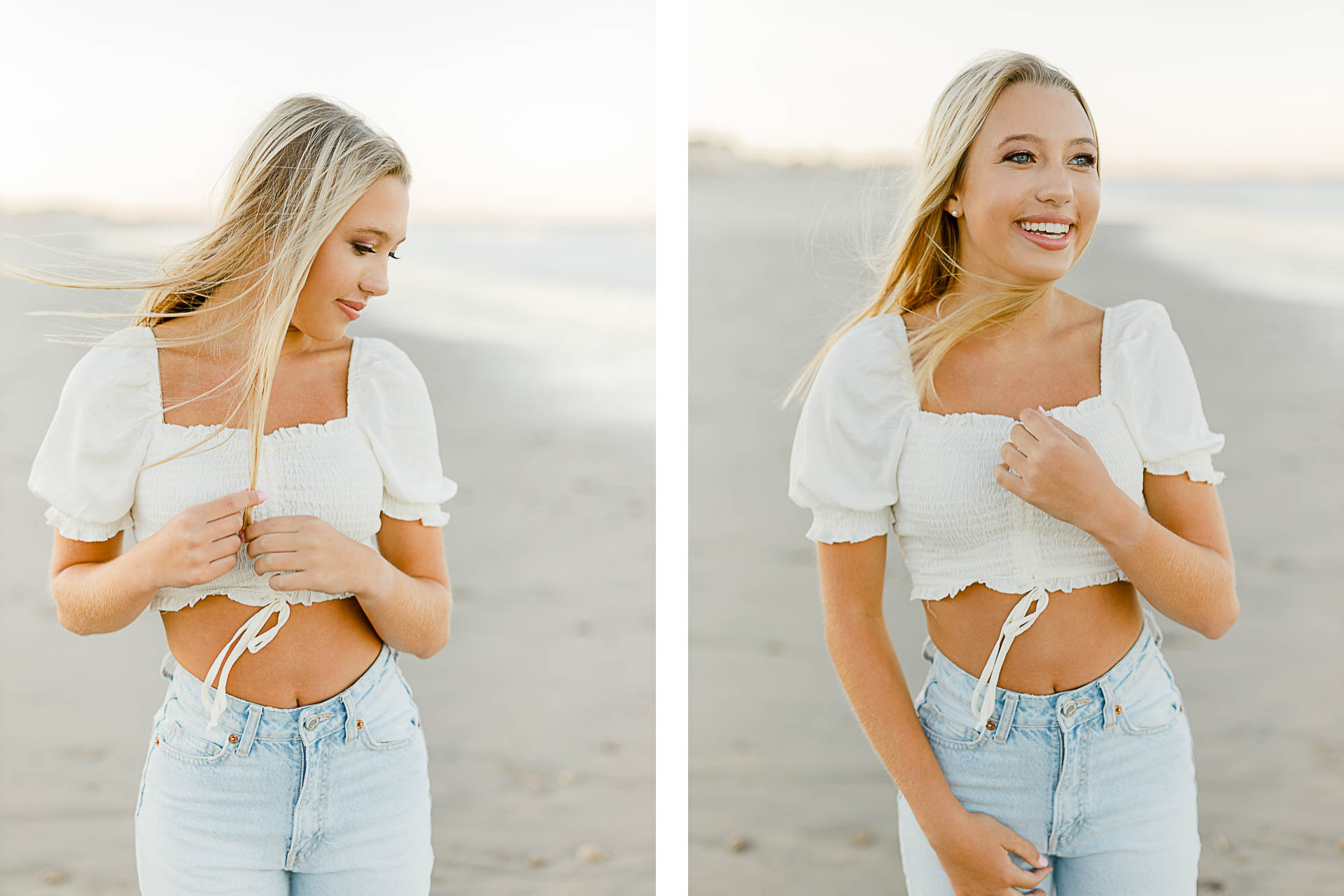 Photos by Scituate Senior Photographer Christina Runnals | High school senior girl standing on the beach and laughing
