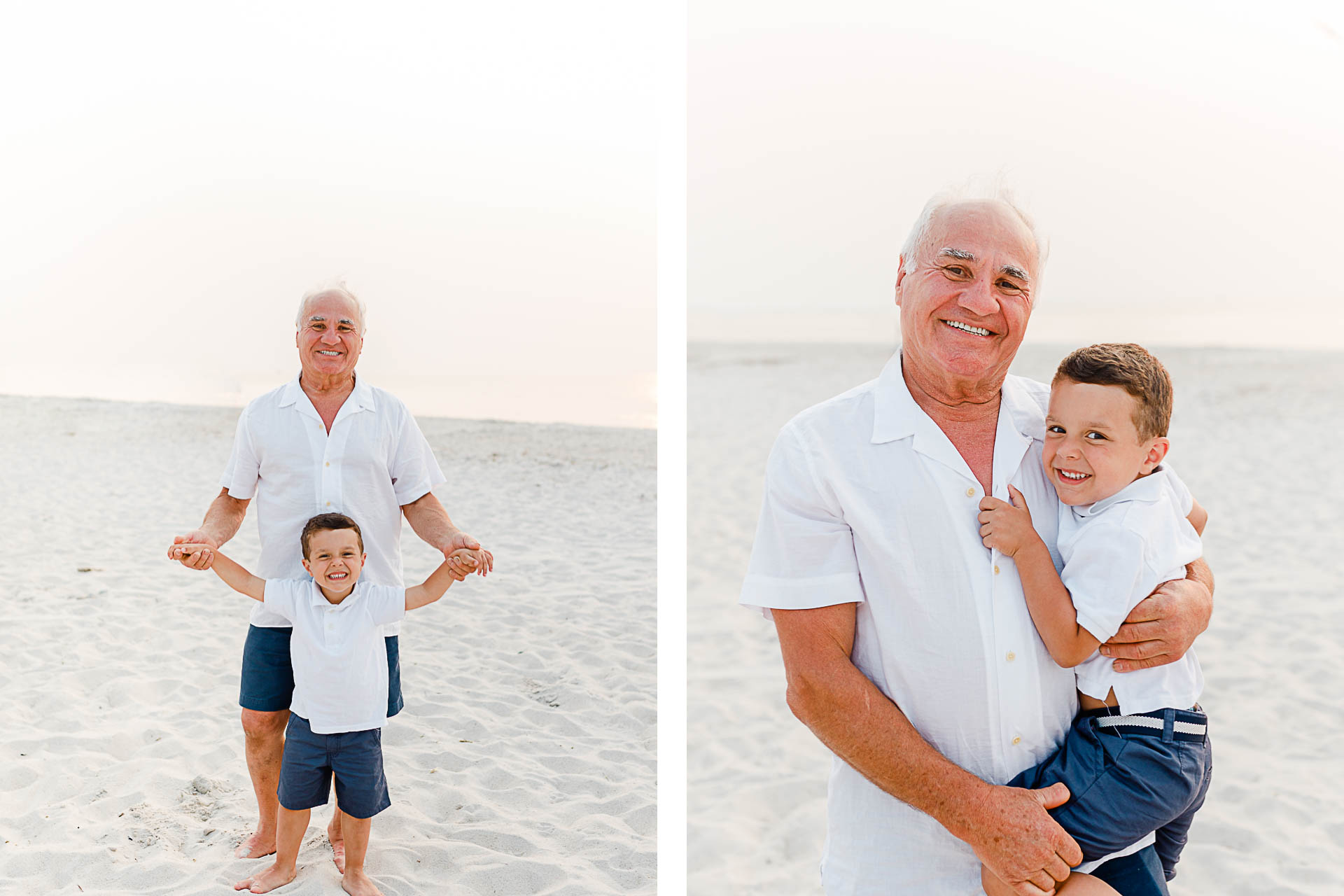 Photo by Cape Cod Family Photographer Christina Runnals | Little boy with his grandfather on Cape Cod beach