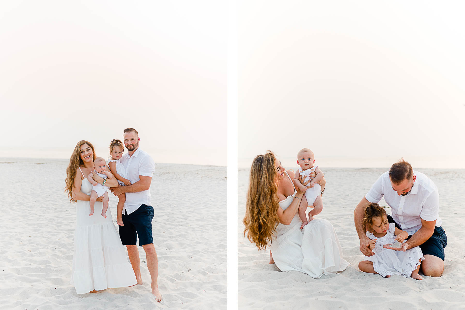 Photo by Cape Cod Family Photographer Christina Runnals | Family of four on Cape Cod beach