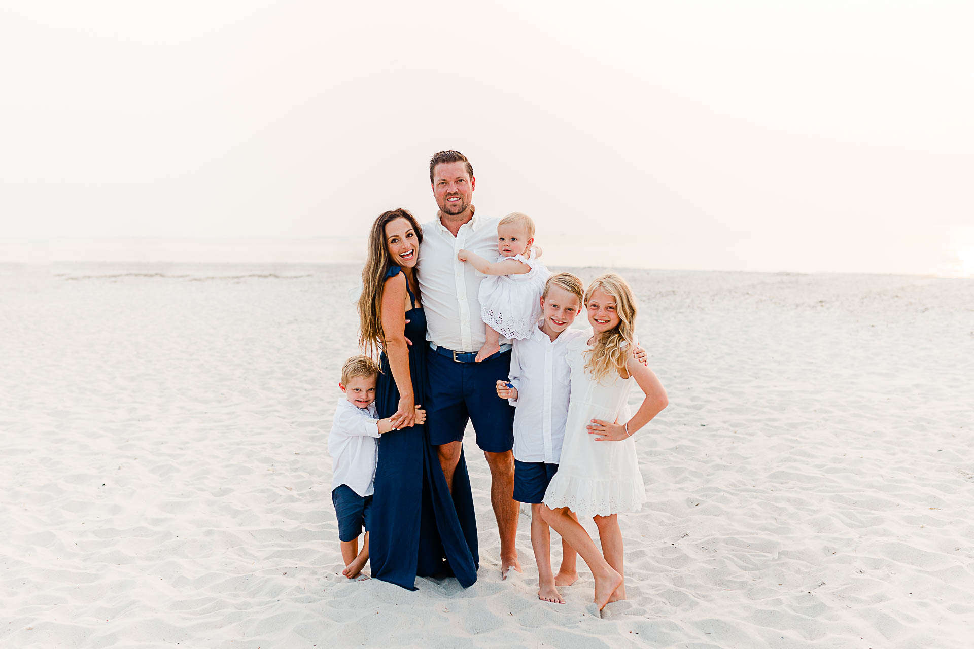 Photo by Cape Cod Family Photographer Christina Runnals | Family of six on Cape Cod beach