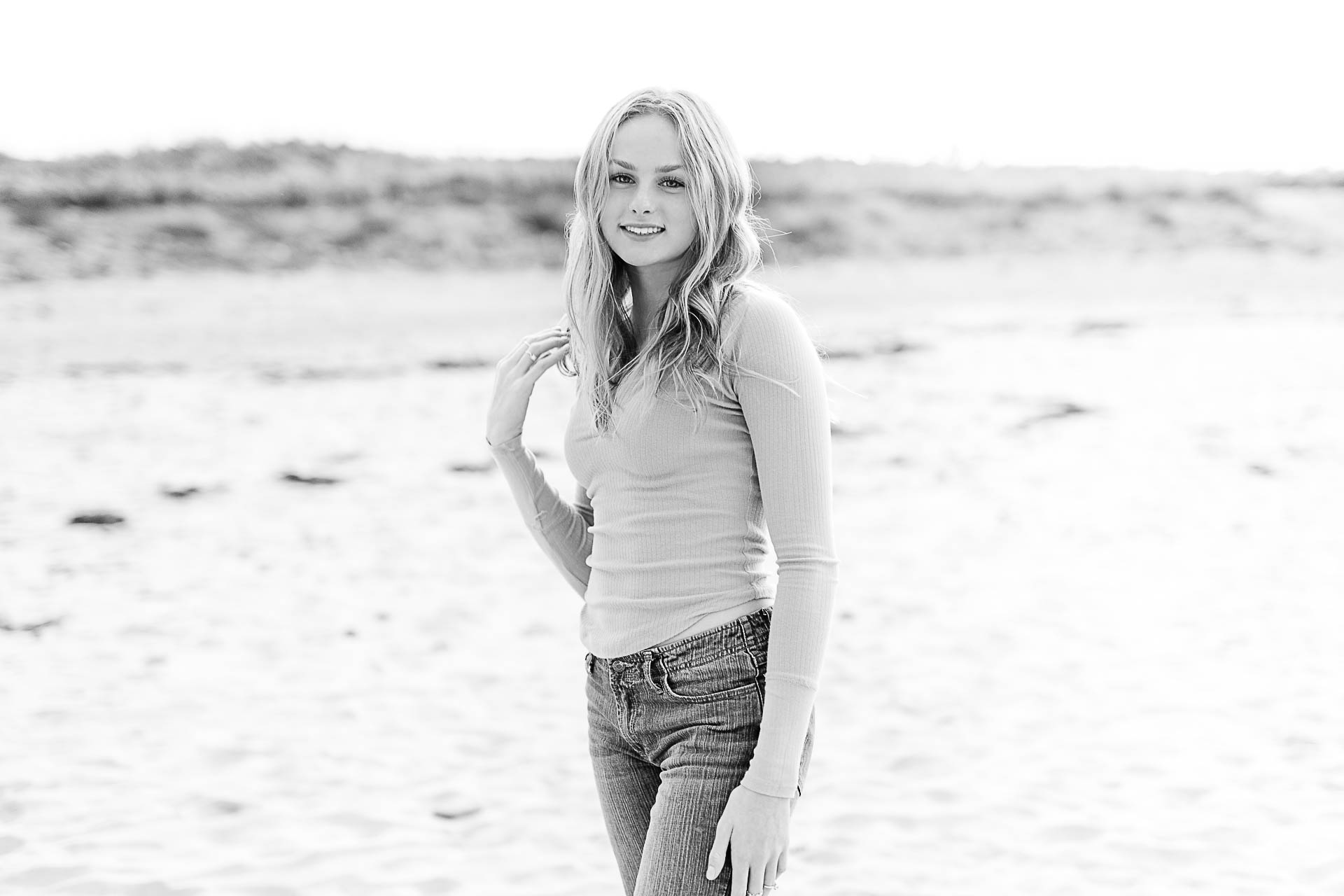 Photo by Plymouth Senior Portrait Photographer Christina Runnals | Girl sitting in the sand