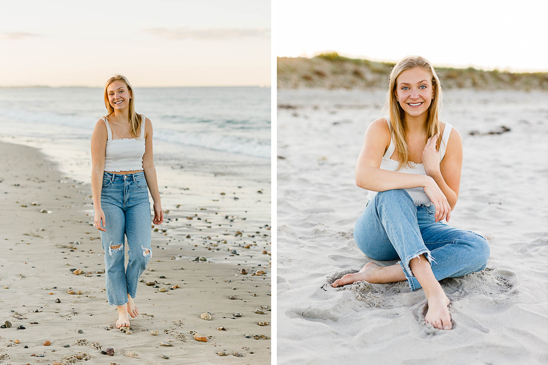 Photo by Christina Runnals Photography who specializes in luxe senior portraits | Girl sitting in the sand