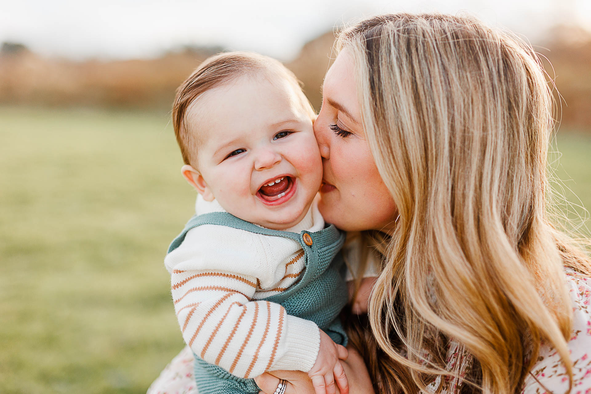 Photo by Hingham Family Photographer Christina Runnals | Mother kissing baby son