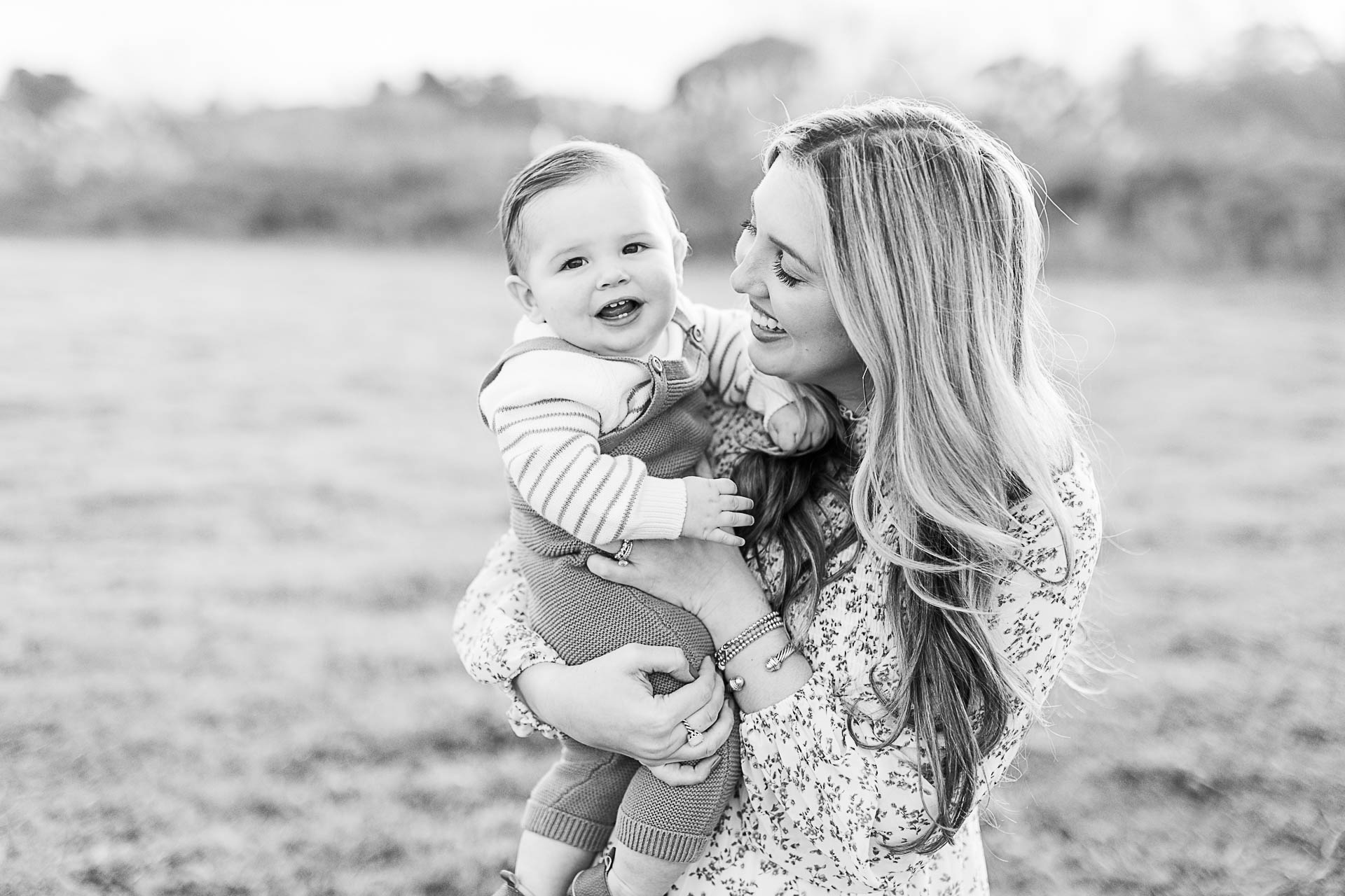 Photo by Hingham Family Photographer Christina Runnals | Mother and baby son black and white photo
