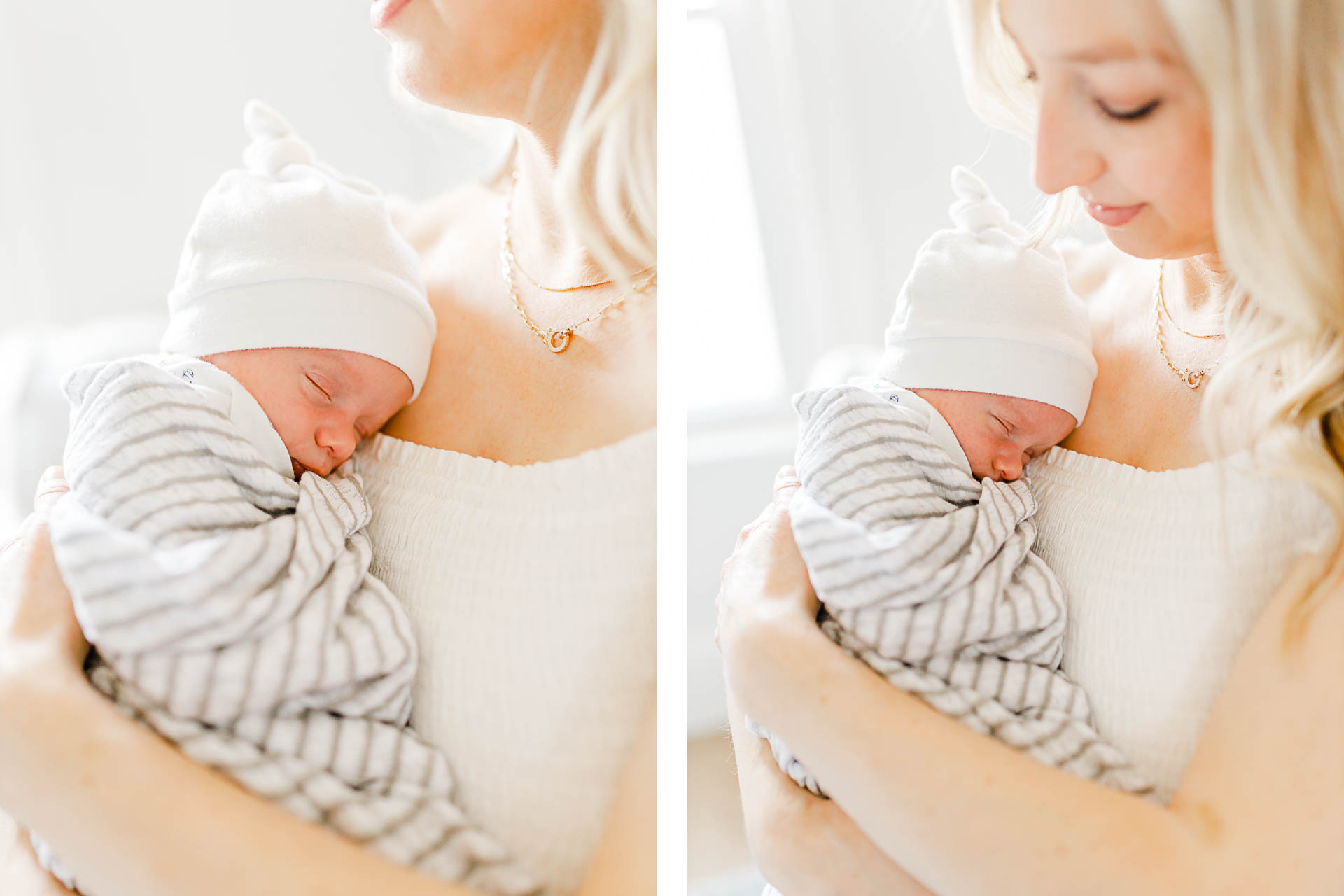 Photos by Boston Newborn Photographer Christina Runnals |  Mother holding her newborn baby boy