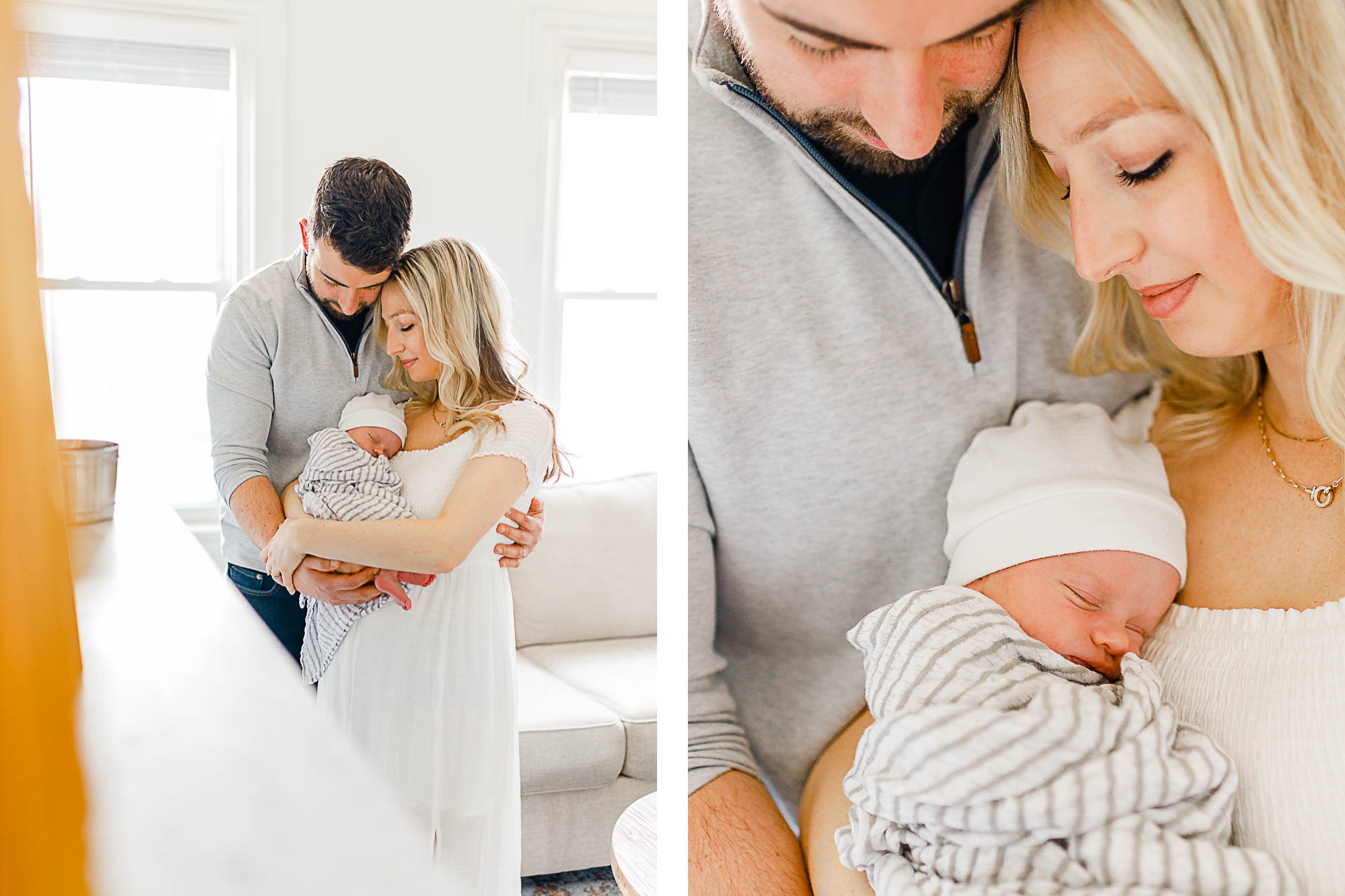 Photos by Boston Newborn Photographer Christina Runnals |  Couple holding their newborn baby boy