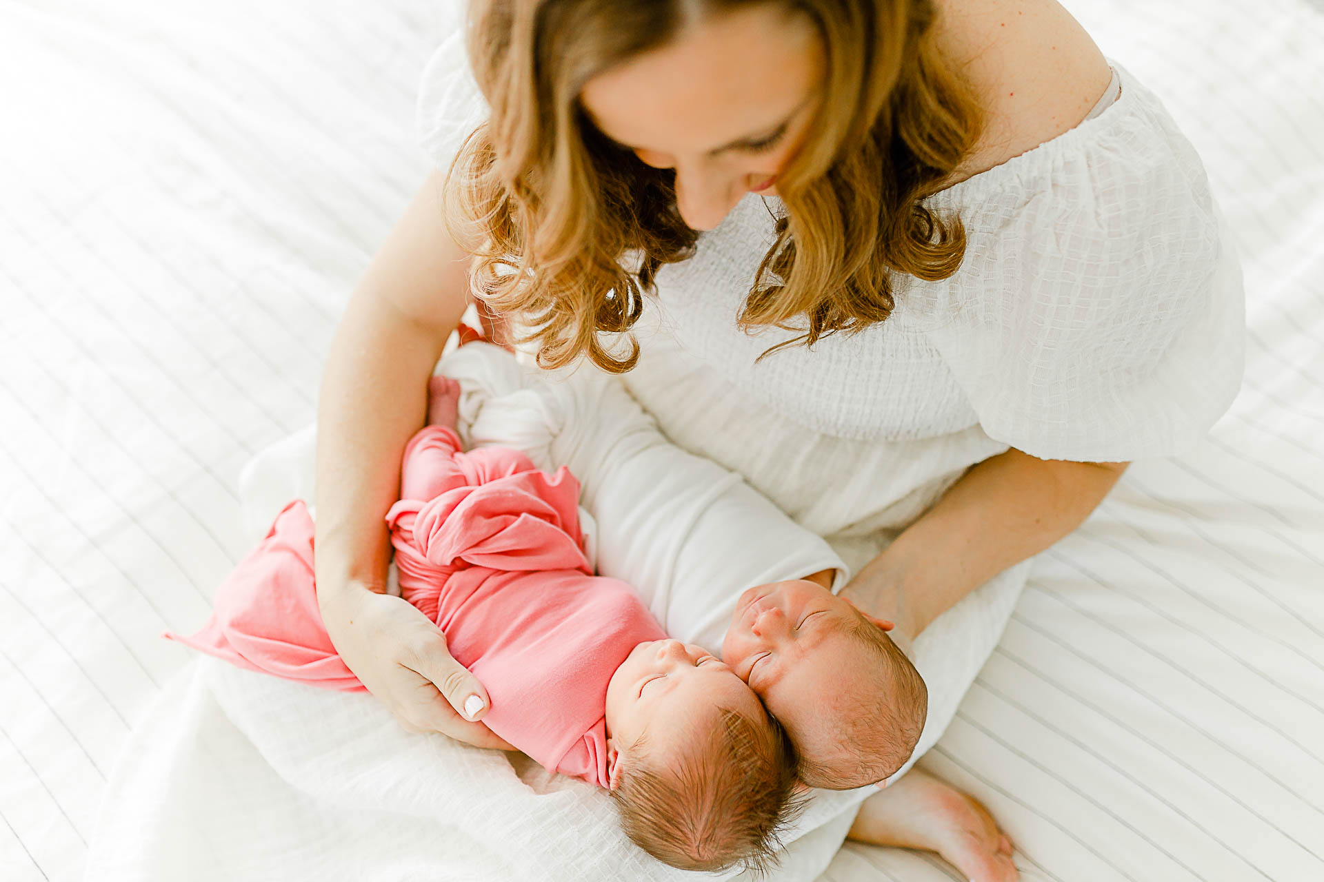 Photo by Hingham newborn photographer Christina Runnals | Twin newborn pictures