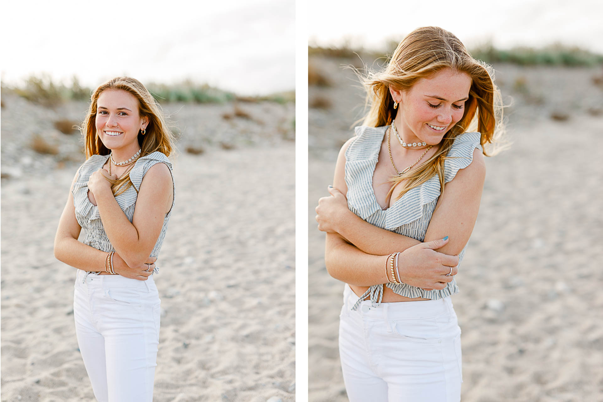 Photo by Scituate Senior Portrait Photographer Christina Runnals | High school senior girl standing on the beach