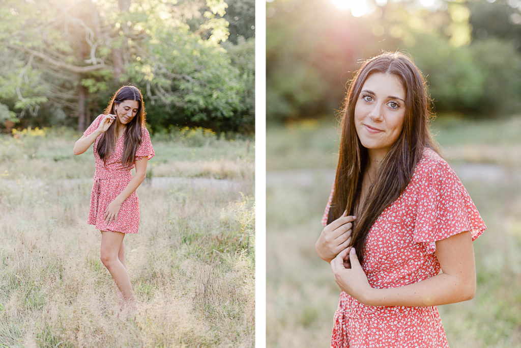 Photos by Norwell Senior Portrait Photographer Christina Runnals | High school girl standing in a golden field 