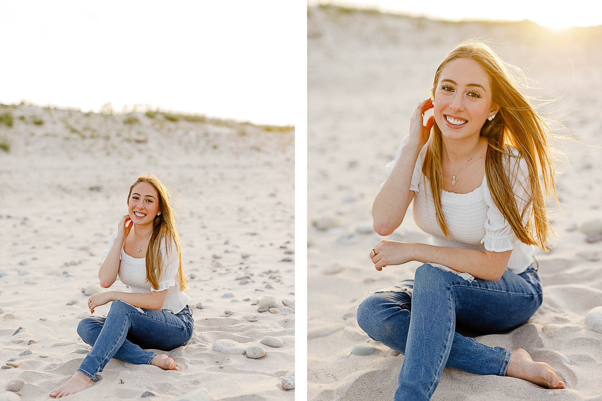 Photos by Arlington senior portrait photographer Christina Runnals | Girl sitting in the sand
