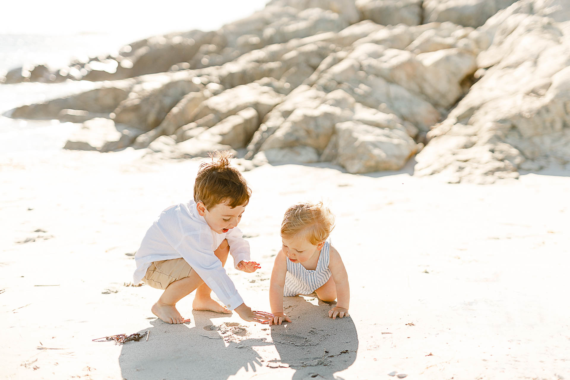 Photo by Boston baby photographer Christina Runnals | 1 year milestone session pictures on the beach