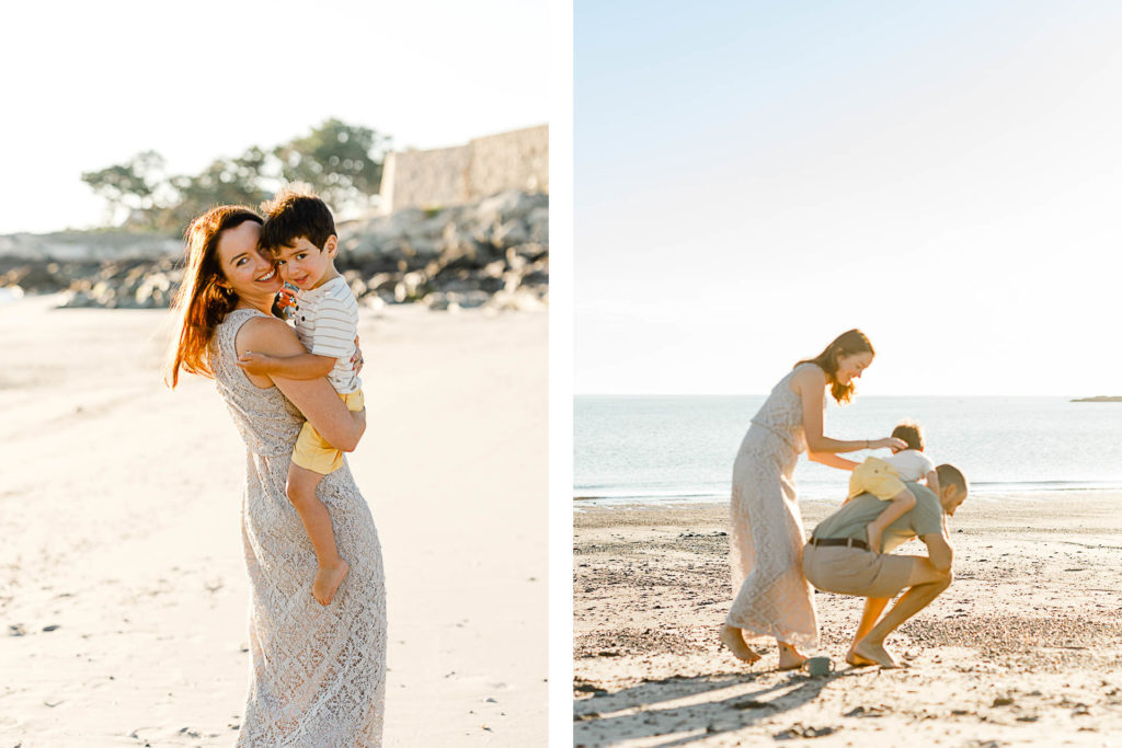 Pictures of family on beach by Dorchester photographer Christina Runnals