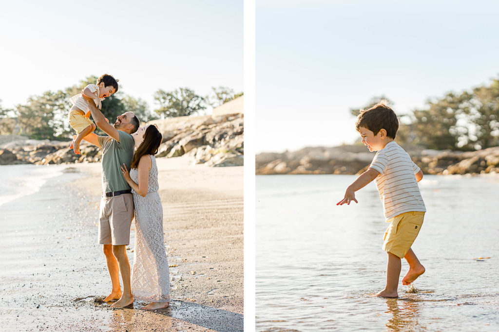Picture of family on beach by Dorchester photographer Christina Runnals