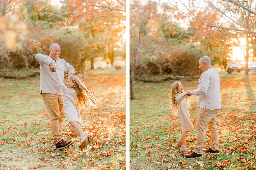 Father and daughter dancing by Marshfield Massachusetts family photographer Christina Runnals