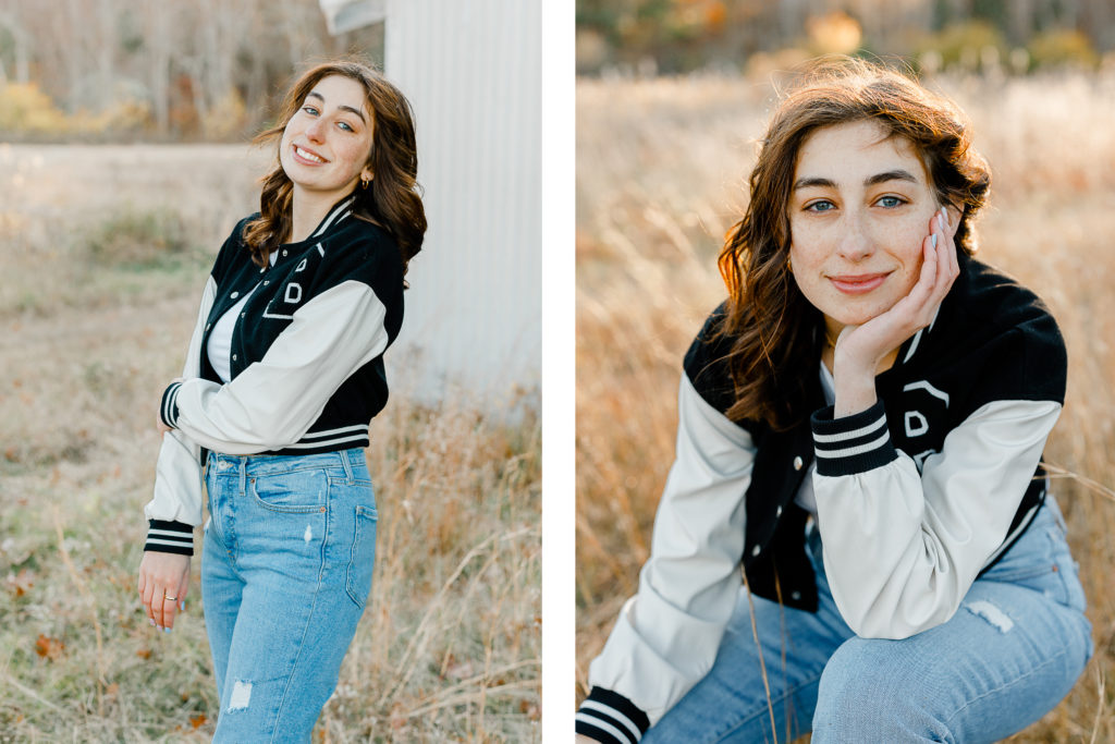 Casey Lucibello Letterman Jacket Senior Pictures by Christina Runnals Photography
