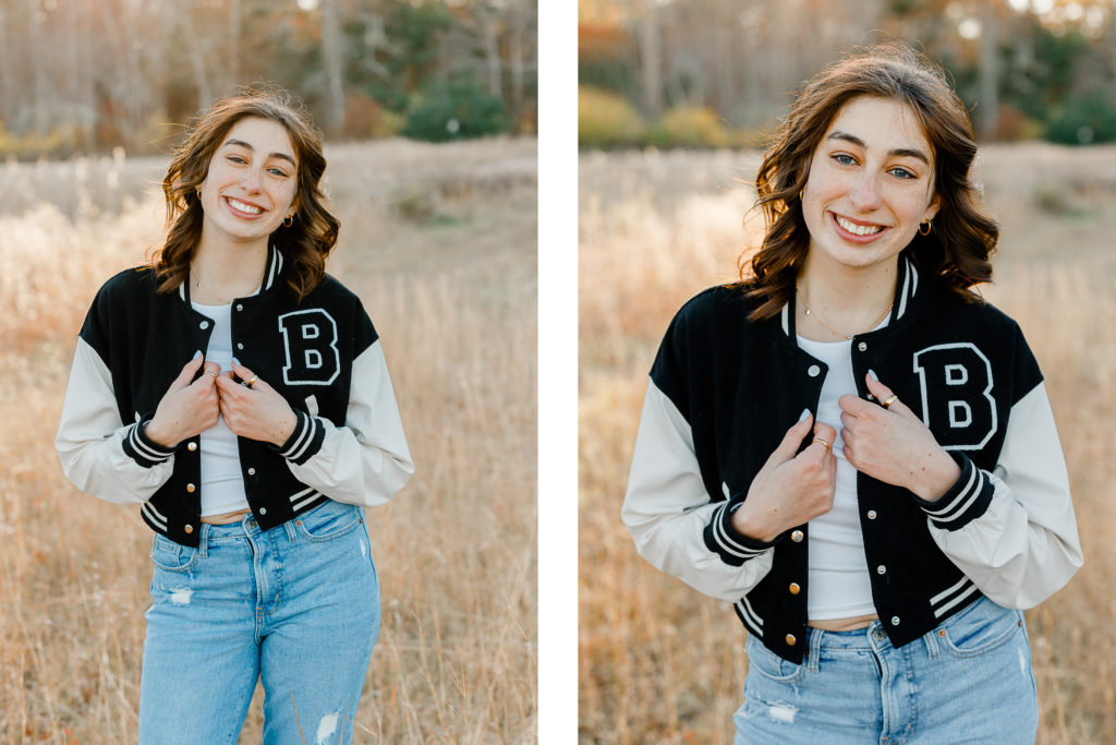 Casey Lucibello Letterman Jacket Senior Pictures by Christina Runnals Photography