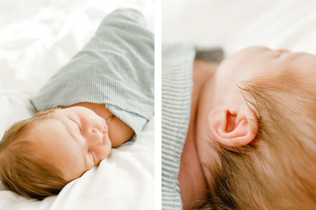 Lifestyle newborn pictures with Scituate Massachusetts baby photographer
