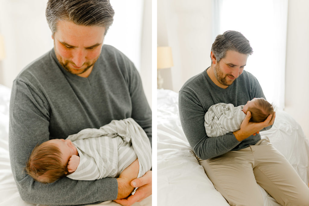 Lifestyle newborn picture with Scituate Massachusetts baby photographer