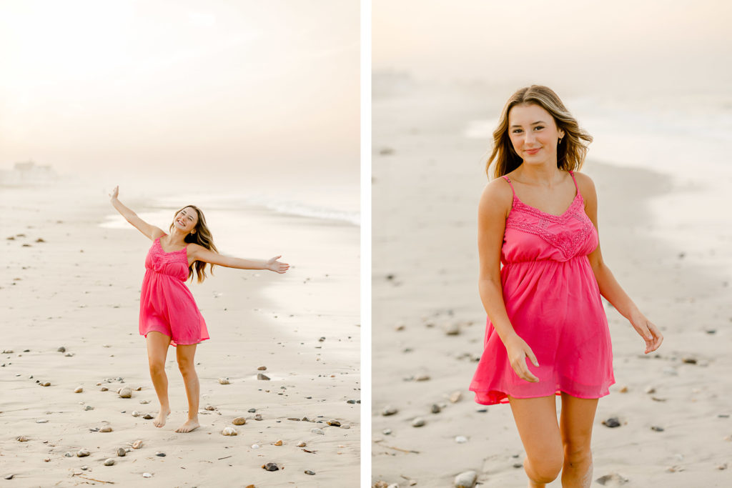 Lilly LaFountain golden hour beach senior portraits by Cape Cod Senior Photographer Christina Runnals
