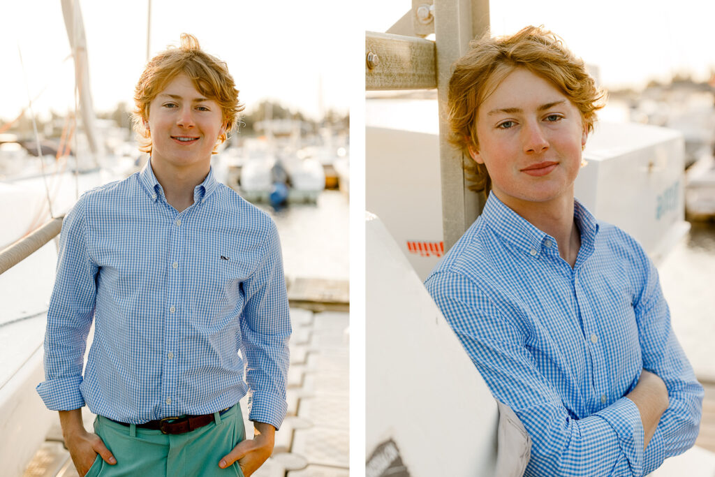 Thayer Bernier's sailboat senior pictures by Christina Runnals Photography