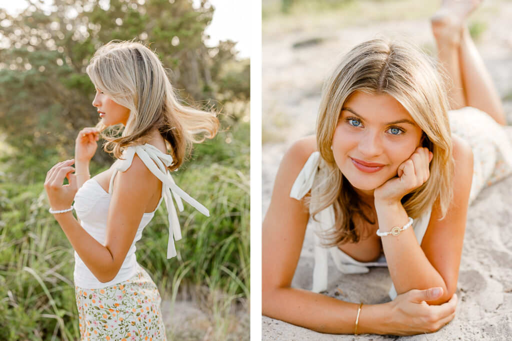 Catherine Crowley's Archbishop Williams senior pictures taken at the beach by Christina Runnals Photography