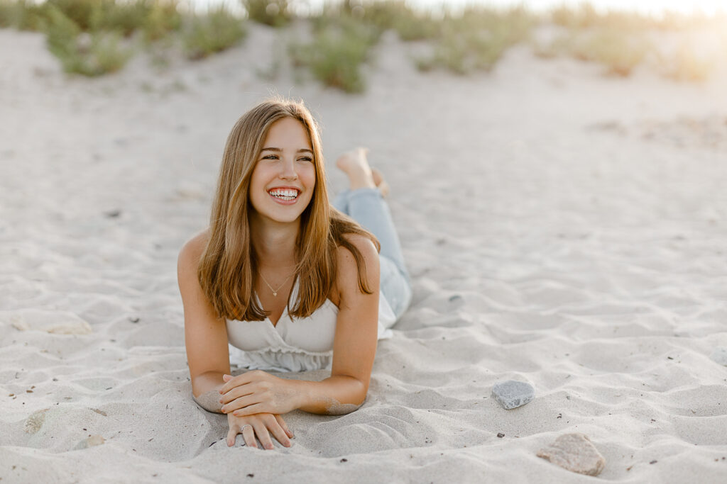 Casey Nichols' Cohasset Massachusetts senior pictures taken on the beach with Christina Runnals Photography