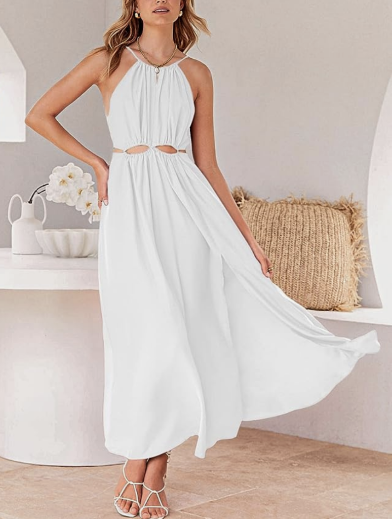 The best senior portrait dresses for beautiful photos | white flowy dress from Amazon