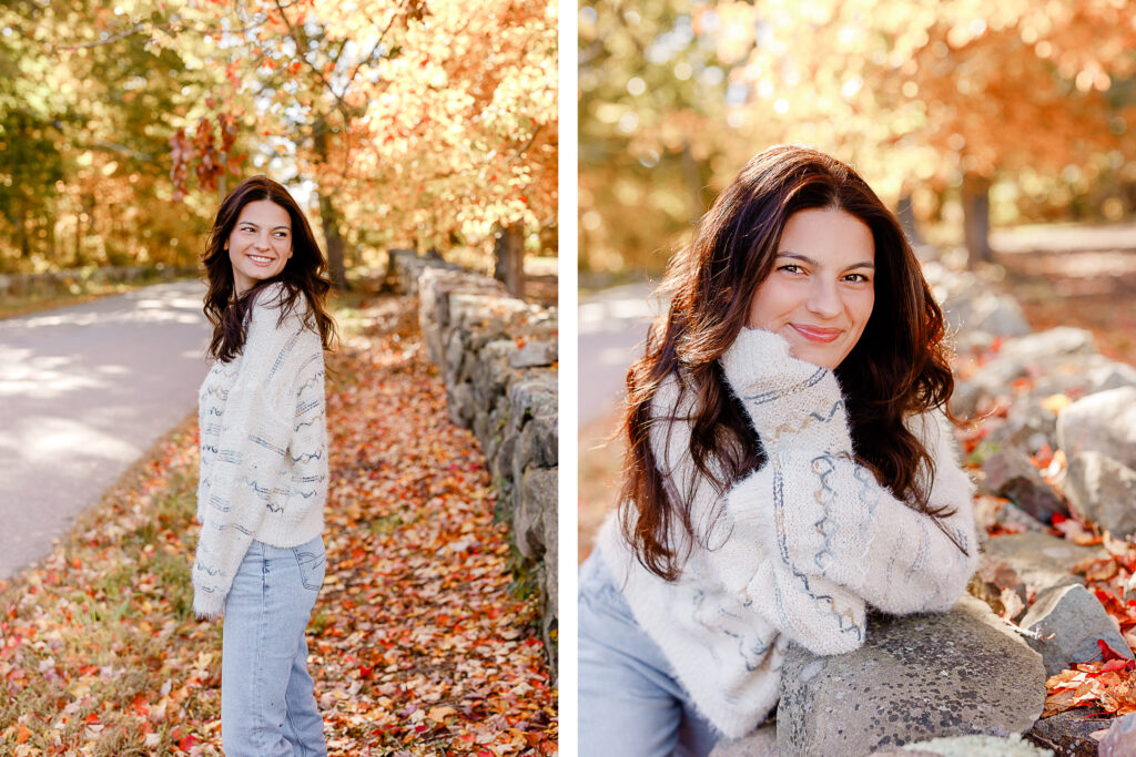 Linnea Rice's Massachusetts fall senior pictures taken by Christina Runnals Photography