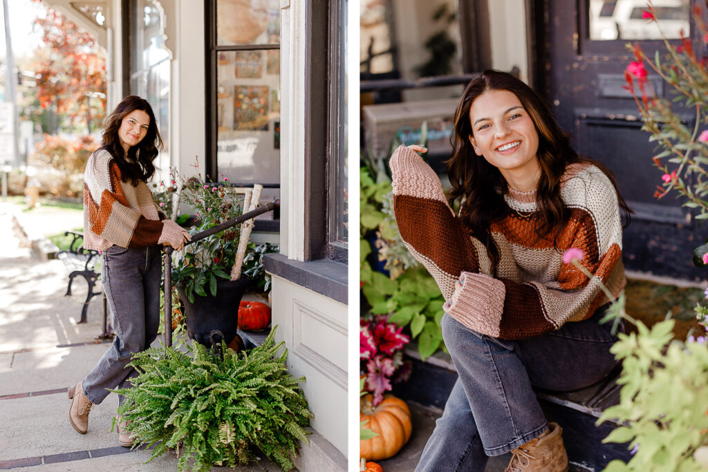 Gilmore Girls inspired fall senior pictures taken by Christina Runnals Photography