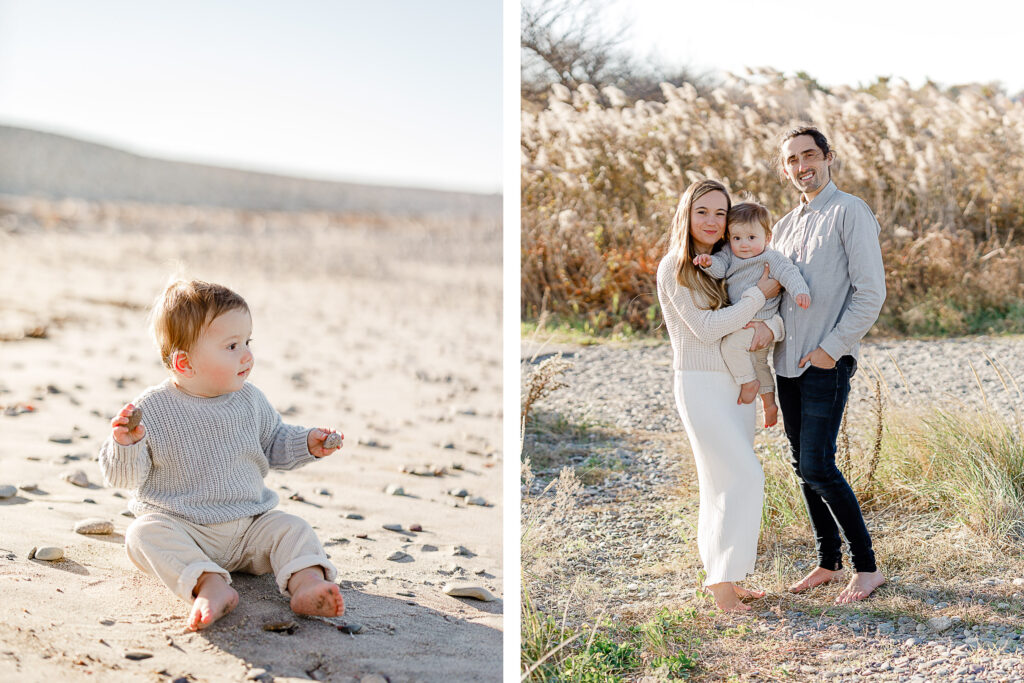 Marshfield beach family pictures taken in the fall by Christina Runnals Photography