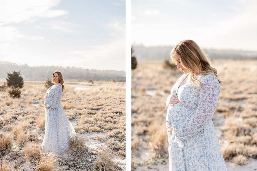 Light and natural maternity portraits by maternity photographer in Duxbury MA Christina Runnals