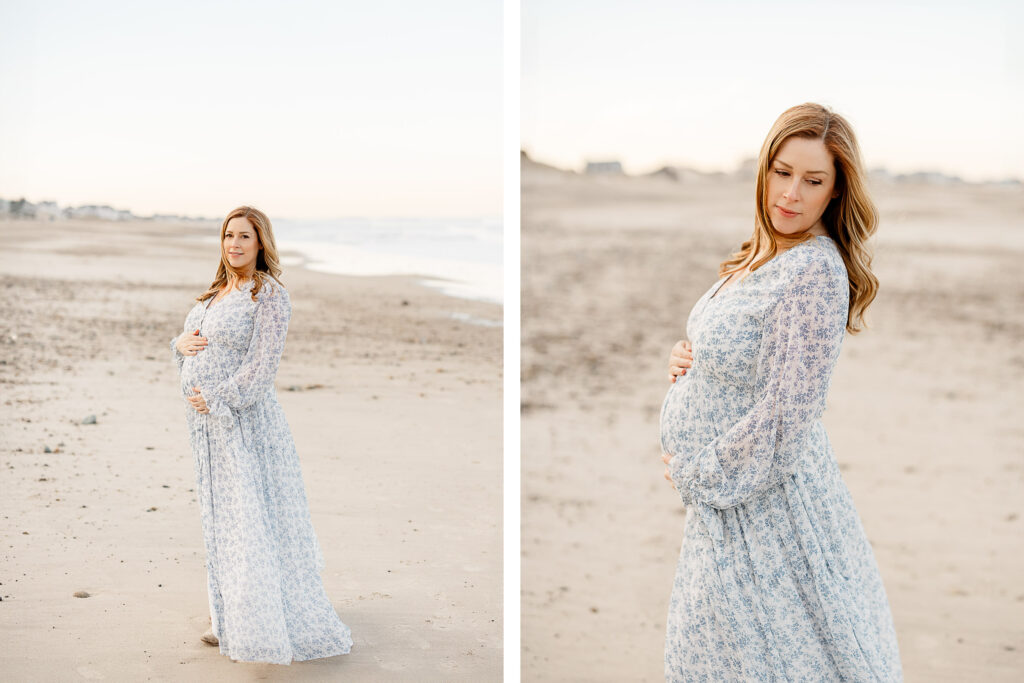 Light and airy maternity portraits by maternity photographer in Duxbury MA Christina Runnals
