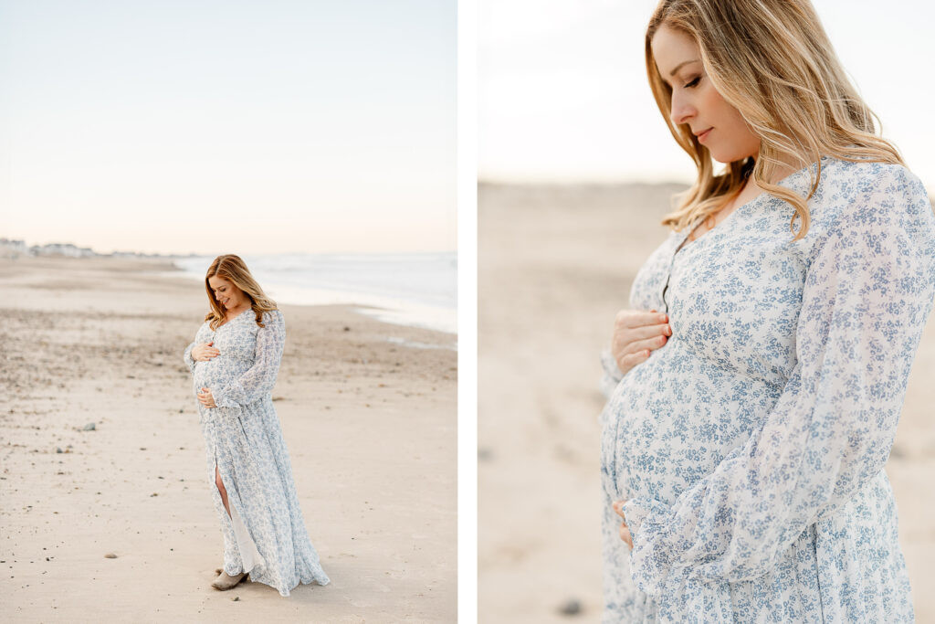 Light and airy maternity portraits by maternity photographer in Duxbury MA Christina Runnals