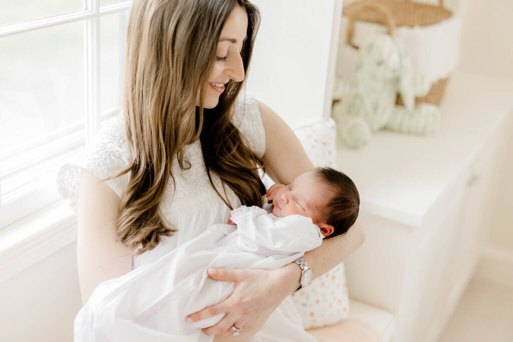 A lifestyle newborn session with Westwood MA newborn photographer Christina Runnals