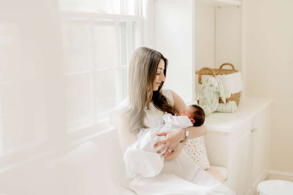 A lifestyle newborn session with Westwood MA newborn photographer Christina Runnals