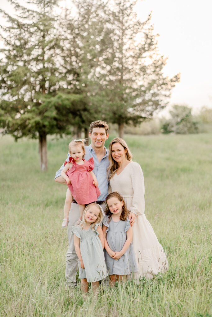 Hingham family photography by Christina Runnals | Spring family photos in a field