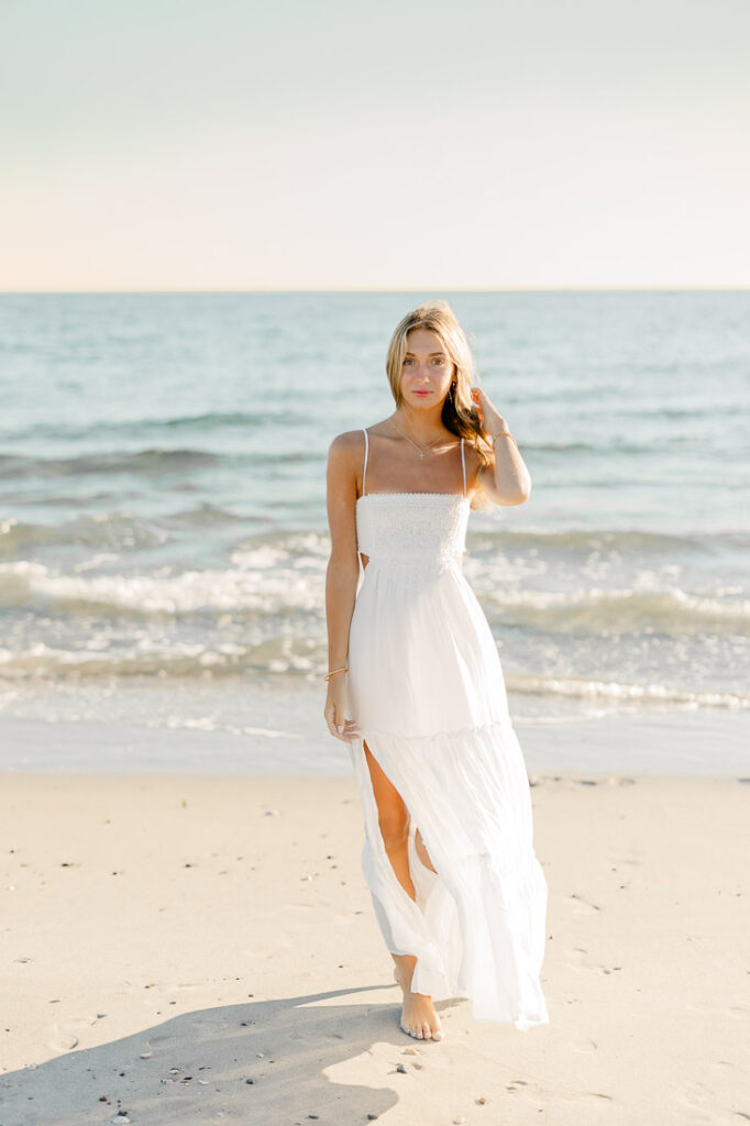 Averie Lamon's beach senior portraits by Holden MA senior photographer Christina Runnals