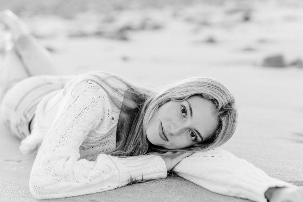 Stella's Boston Latin senior portraits by Christina Runnals Photography taken at the beach | Natural and candid senior photos