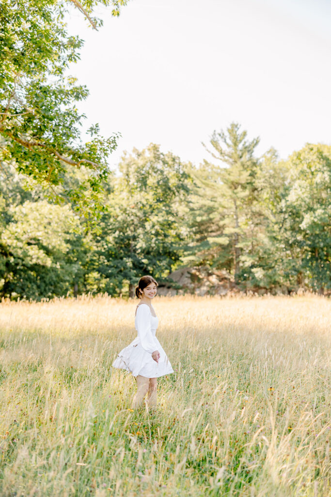Loui's High School senior photos Wayland MA | Dreamy Field Senior Portrait Session | Class of 2026